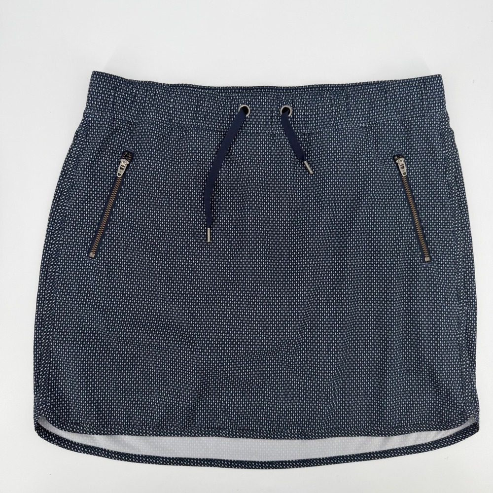 Athleta Soho Skort Navy Blue White Geometric Print Active Golf Tennis Skirt M